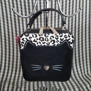 MAKE AN OFFER kate spade vanity crossbody cat meow meow black brand new …